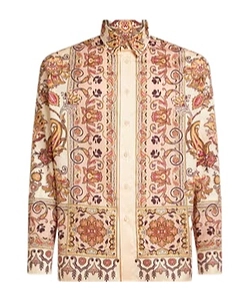Cotton Shirt With Placed Print