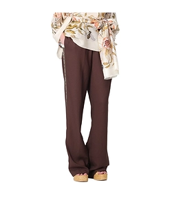 Wide-Leg Trousers In Envers Satin Fabric With Drawstring