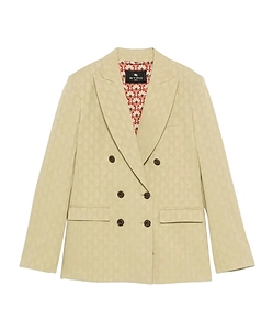 Double-Breasted Patterned Blazer