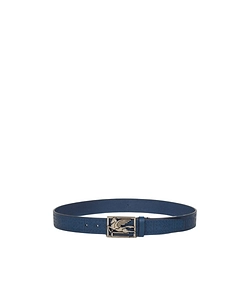 Etched Leather Belt With Pegaso Buckle