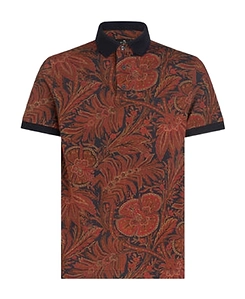 Etro Allover Floral-Printed Short-Sleeved Polo Shirt