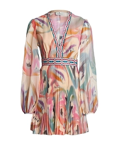 Etro Graphic Printed V-Neck Mini Dress