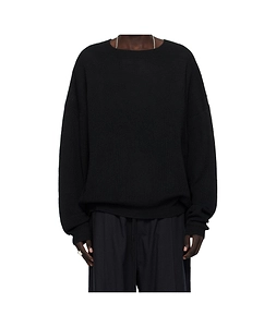Waffle-Knit Crew-Neck Sweater
