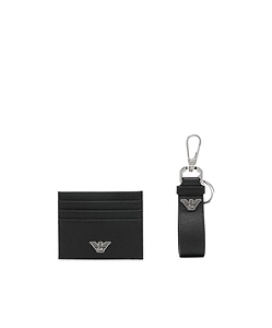 Logo-Plaque Leather Wallet Set