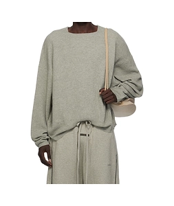 Waffle-Knit Dropped-Shoulder Sweater