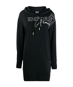 Logo-Print Hooded Longline Sweatshirt