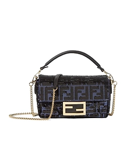 Baguette® Mini Blue And Black Ff Sequin Bag