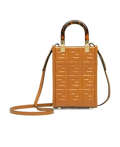 Brown Leather Mini-Bag With Ff Motif