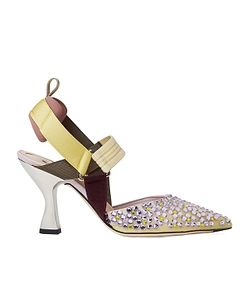 Fendi Colibrì Embellished Slingback Heeled Pumps