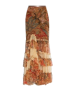 Etro Paisley Ruffled Maxi Skirt