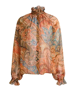 Etro Paisley Ruffled Blouse
