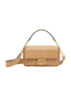 Fendi Allover Embossed Logo Print Shoulder Bag