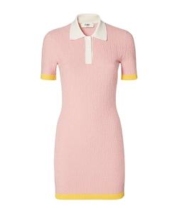 Fendi Allover Ff Motif Short Sleeved Mini Dress