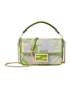 Fendi Baguette Ff Embroidery Mini Shoulder Bag
