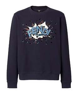 Fendi Boompop Motif Embroidered Crewneck Sweatshirt