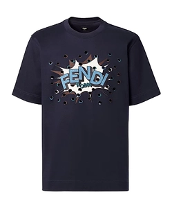 Fendi Boompop Motif Embroidered Crewneck T-Shirt