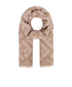 Fendi Ff Jacquard Frayed-Edge Scarf