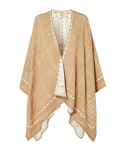 Fendi Ff Jacquard Checked Poncho
