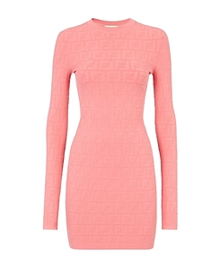 Fendi Ff Motif Long-Sleeved Dress