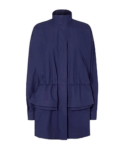 Fendi High-Neck Drawstring Waist Poplin Parka
