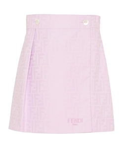 Fendi Kids Ff Jacquard Logo Embroidered Skirt