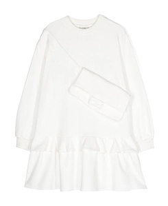 Fendi Kids Ff Logo-Plaque Long-Sleeved Dress