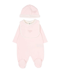 Fendi Kids Logo-Embroidered Babygrow Set