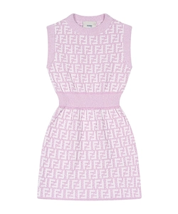 Fendi Kids Logo Jacquard Sleeveless Dress