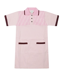 Fendi Kids Logo-Print Polo Collar Dress
