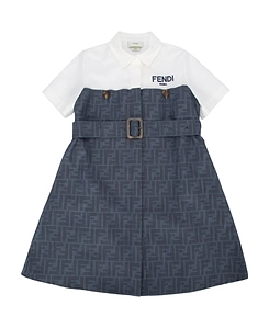 Fendi Kids Logo Embroidered Shirtdress