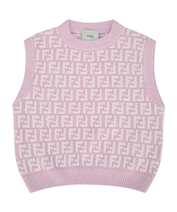 Fendi Kids Logo Jacquard Knitted Top
