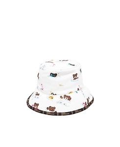 Fendi Kids Teddy Bear Printed Reversible Bucket Hat