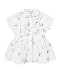 Fendi Kids Ruffled Horse Graphic Dress