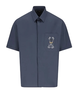 Fendi Logo Embroidered Short Sleeved Shirt