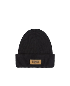 Fendi Logo Patch Beanie