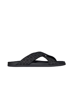 G Plage Flat Mules In Monogram 72 Denim