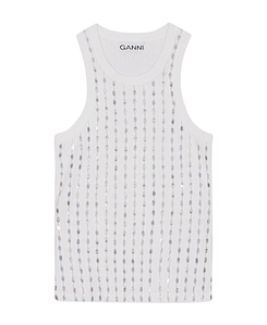 Ganni Embellished Sleeveless Tank Top