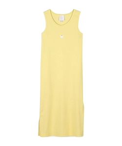 Logo-Plaque Rib Knit Dress