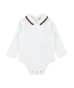 Gucci Web Collar Long Sleeve Bodysuit