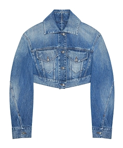 Givenchy Cropped Opened-Back Denim Jacket