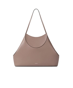 Medium Facet Tote Bag In Grained Leather