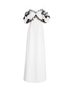 Ruffled Satin Crepe Dress