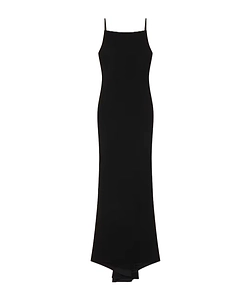 Sliced Long Dress In Crepe Cady