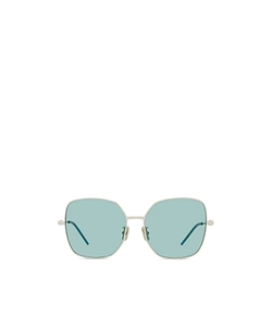 Temple-Detail Round-Frame Sunglasses