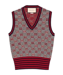 Gg Supreme Embroidery Wool Vest
