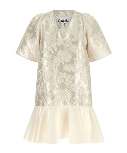 Ganni Satin Cloque Mini Dress
