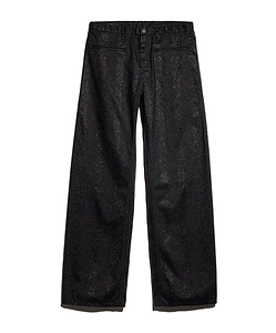 Printed Cotton Denim Pants