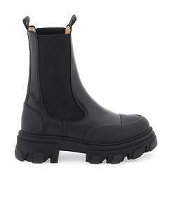 Ganni Stitch Cleated Mid Chelsea Boots