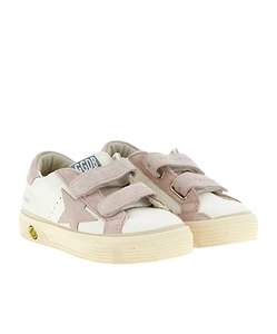 Golden Goose Kids May School Star Patch Sneakers