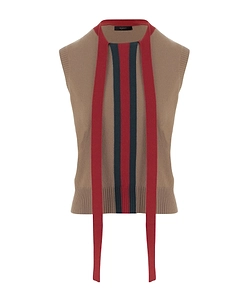 Ribbon Crewneck Sleeveless Pullover